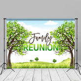 Aperturee - Green Tree Family Reunion Spring Photo Backdrop
